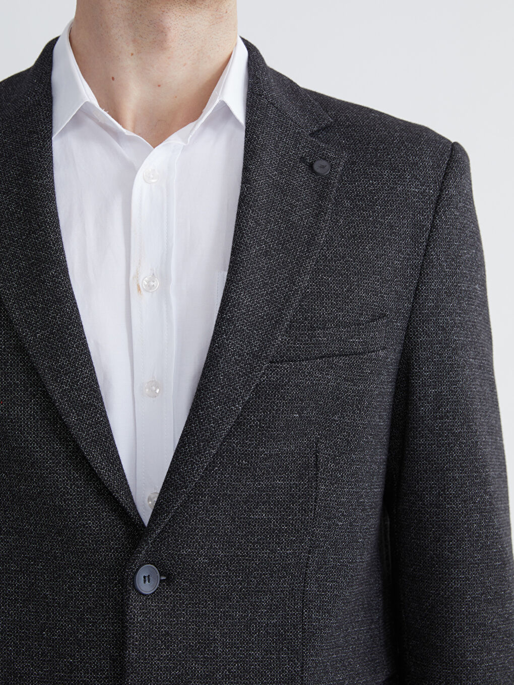 Siyah Standart Kalıp Erkek Blazer Ceket-2