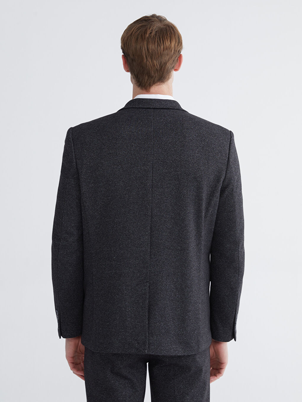 Siyah Standart Kalıp Erkek Blazer Ceket-3