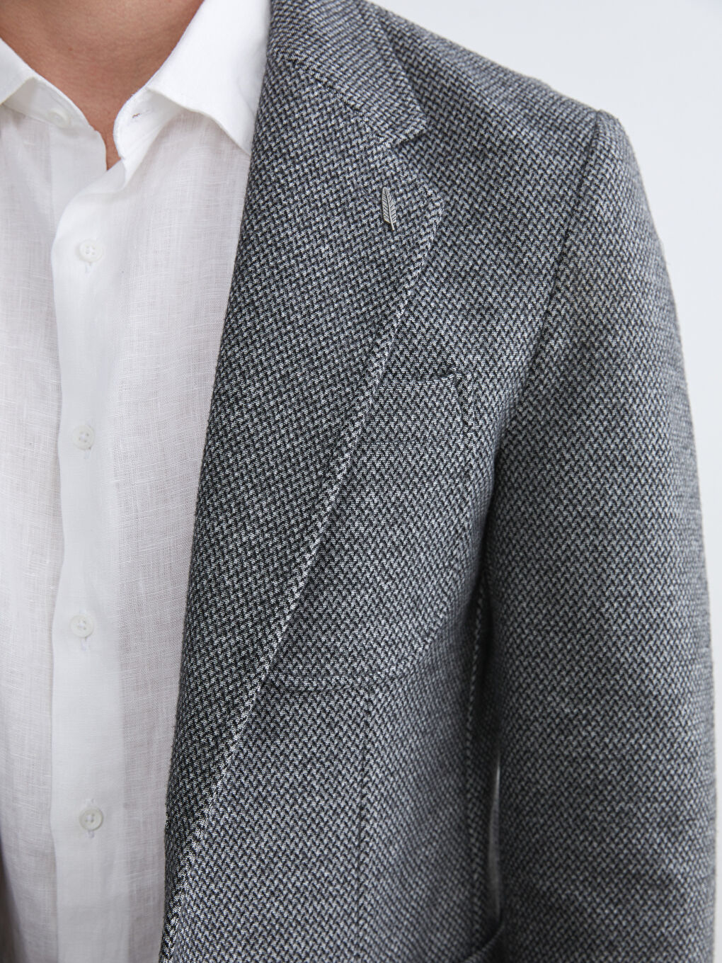 Gri Standart Kalıp Erkek Blazer Ceket-2