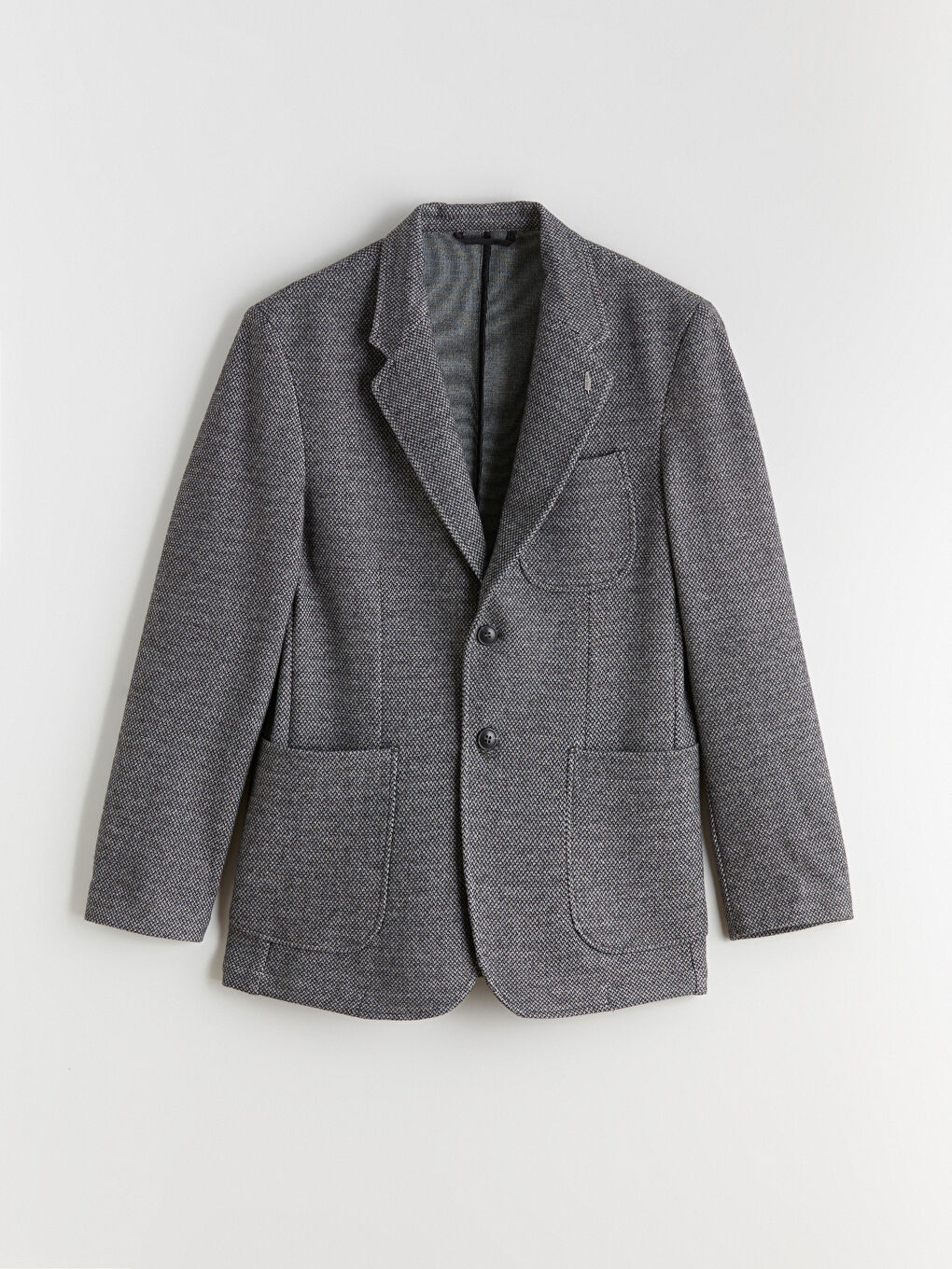 Gri Standart Kalıp Erkek Blazer Ceket-4
