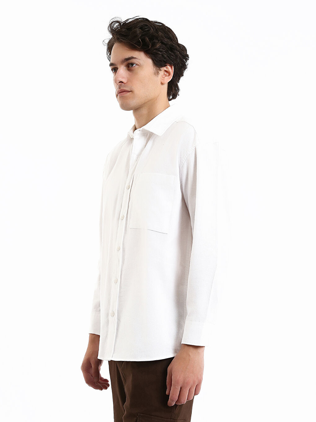 Relaxed Fit Long Sleeve Men's Shirt-3