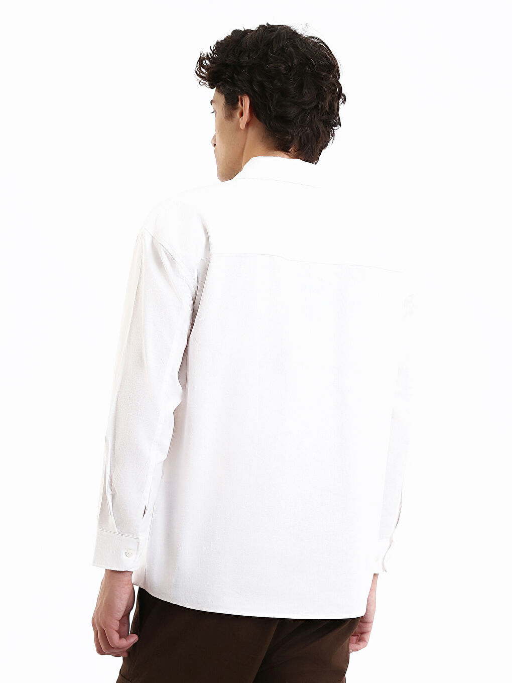 Relaxed Fit Long Sleeve Men's Shirt-4