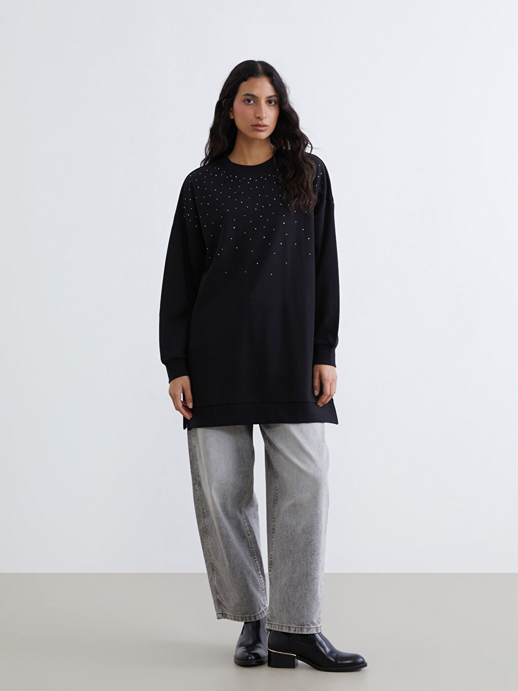 Žena CRNA Duga dukserica-1