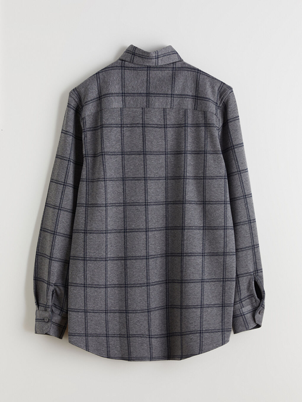 قميص الفانيلا كم طويل كارو قصة مريحة رجال-5