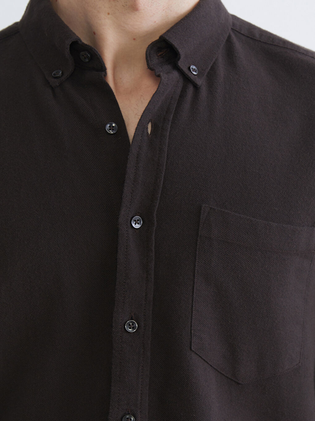 Kahverengi Regular Fit Uzun Kollu Erkek Oduncu Gömlek-2
