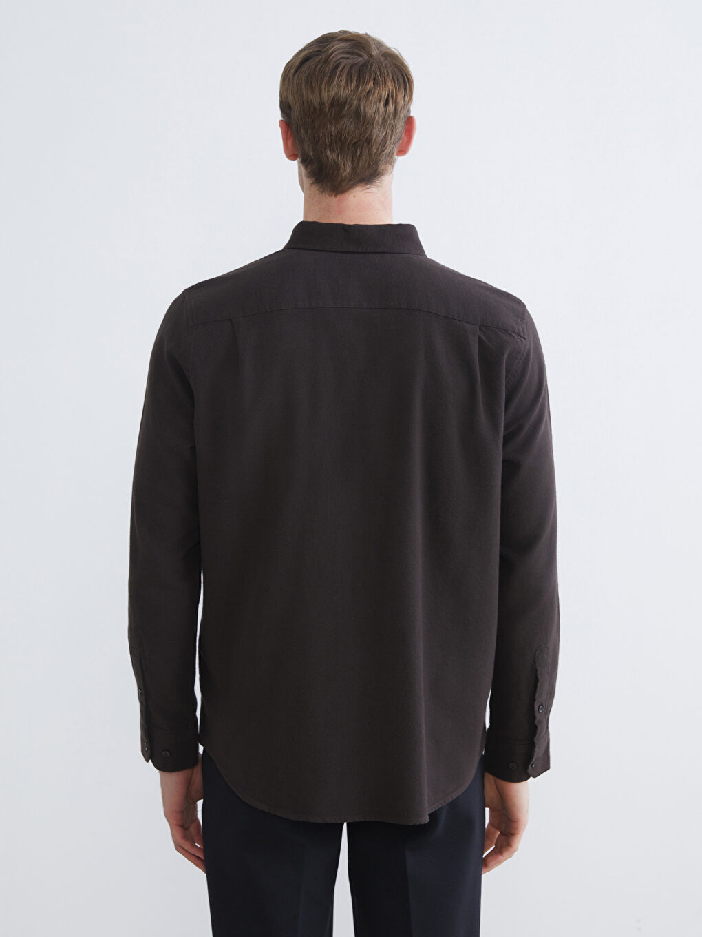 Kahverengi Regular Fit Uzun Kollu Erkek Oduncu Gömlek-3