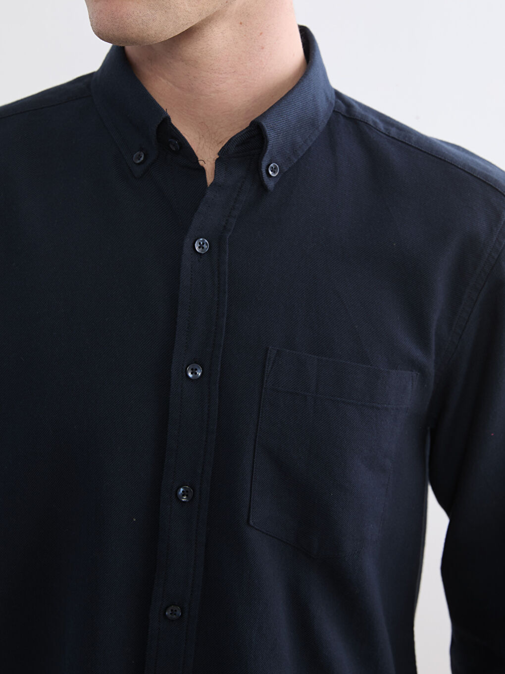 Regular Fit Long Sleeve Men's Flannel Shirt-2