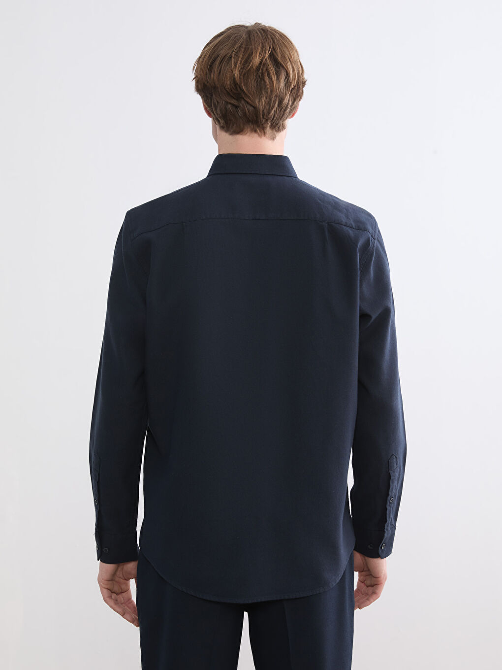 Regular Fit Long Sleeve Men's Flannel Shirt-3