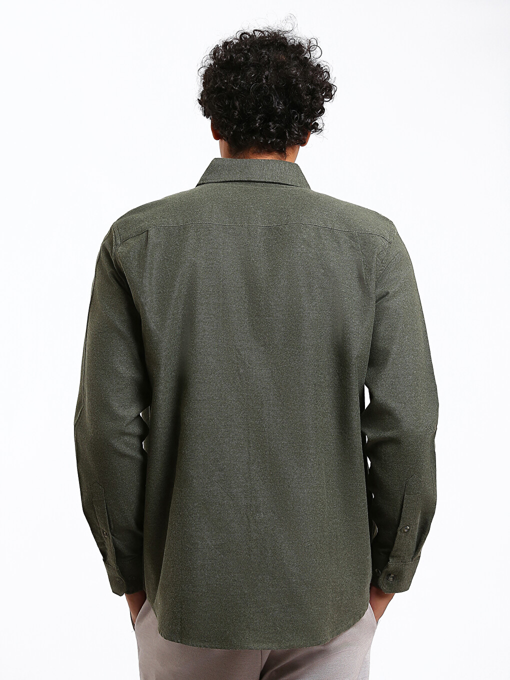 Regular Fit Men's Long Sleeve Flannel Shirt-4