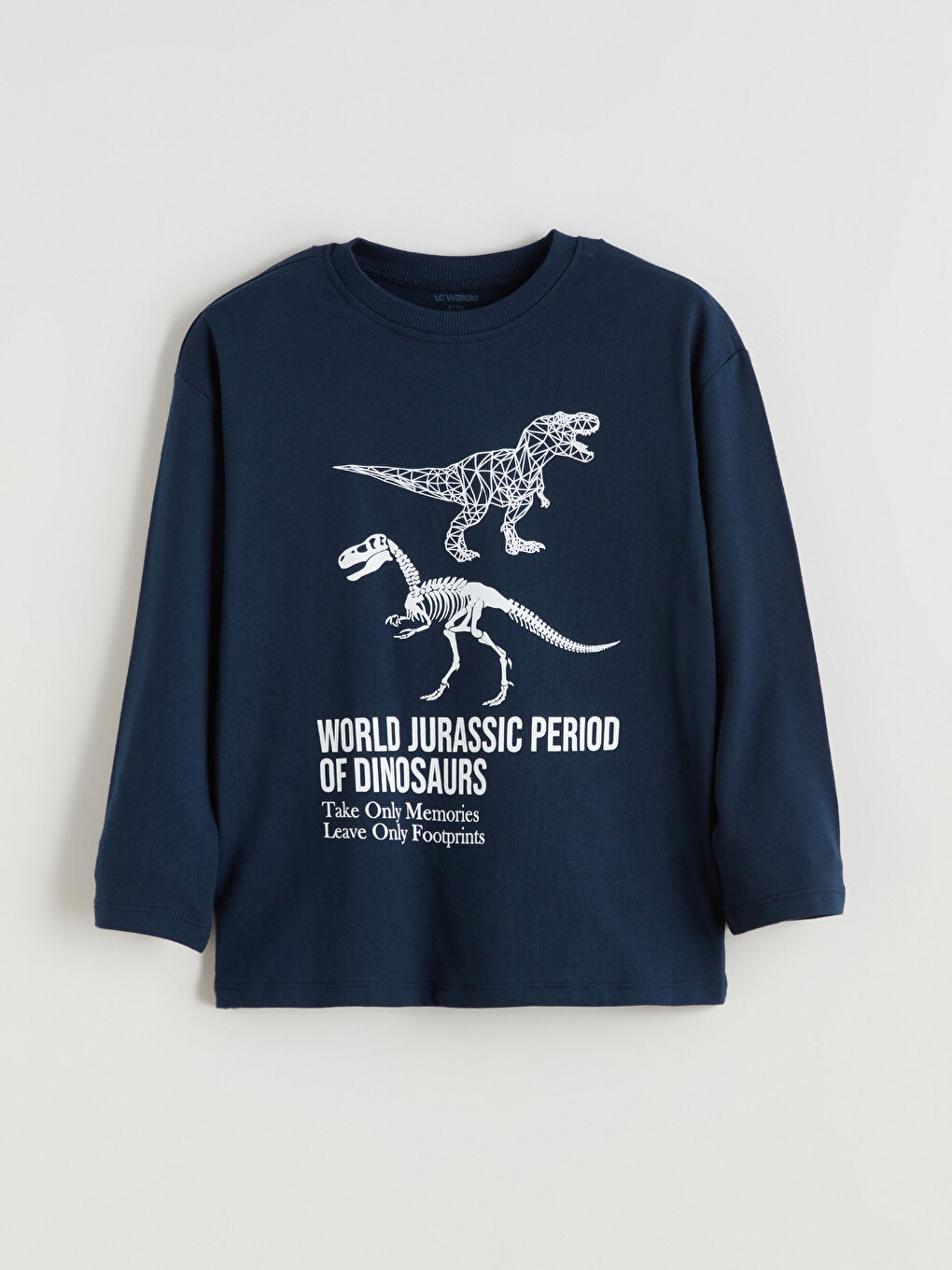 Lacivert Uzun Kollu Erkek Çocuk Tişört 2'li-1