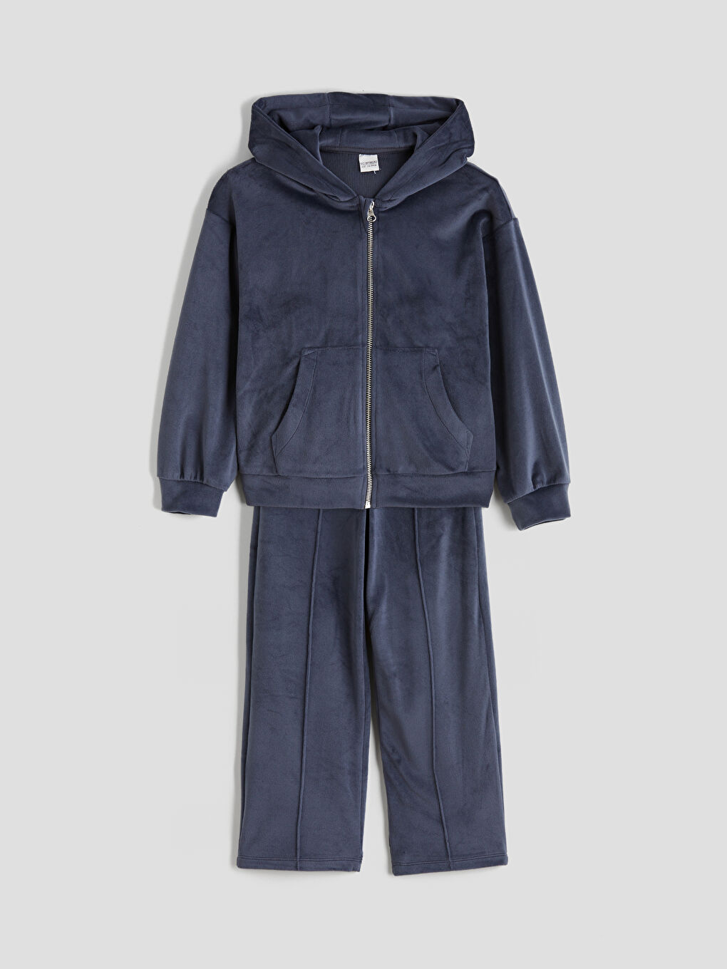Hooded Velvet Girls' Tracksuit Set