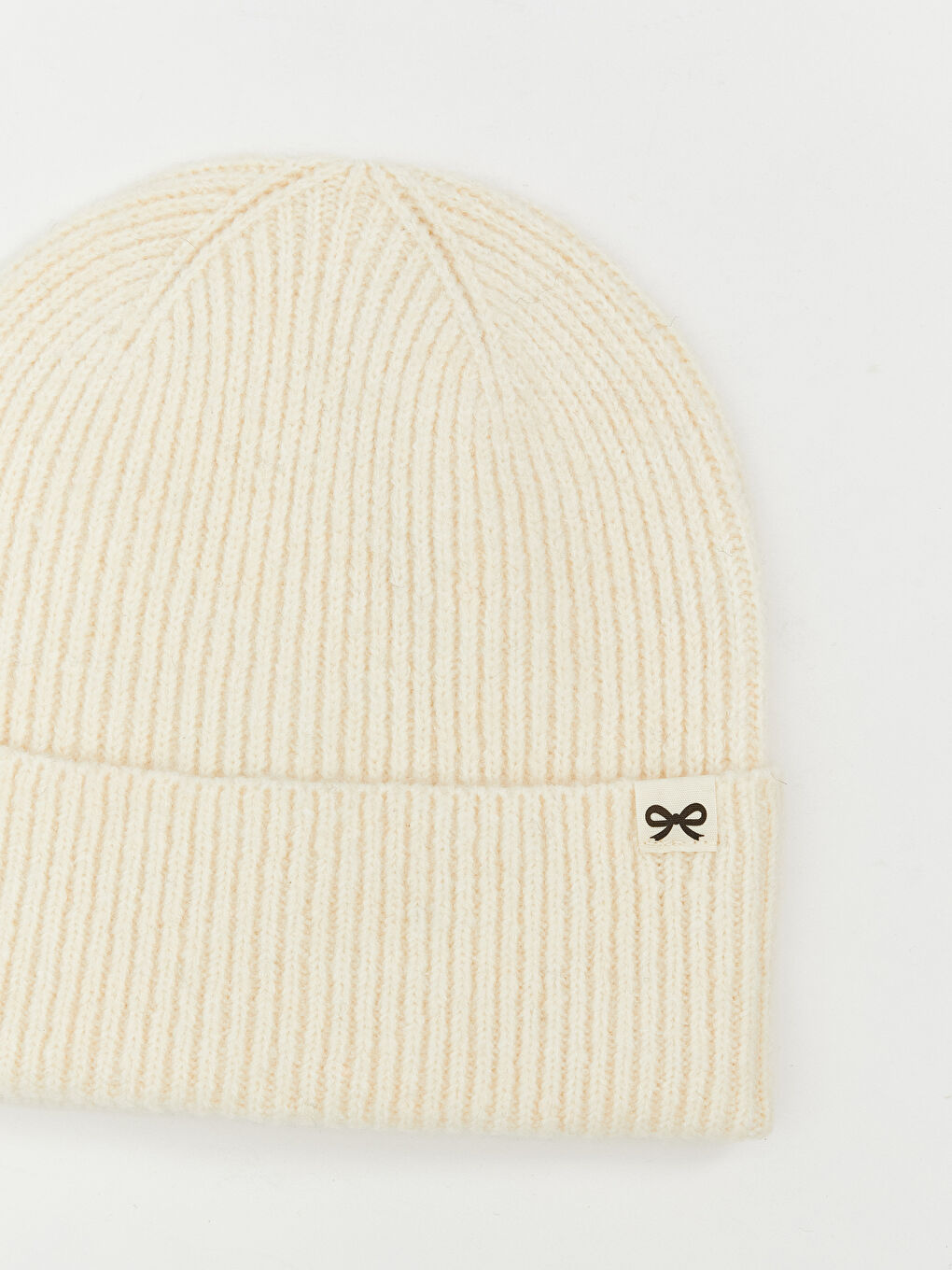 Bej Fiyonk Nakışlı Kadın Triko Bere-1