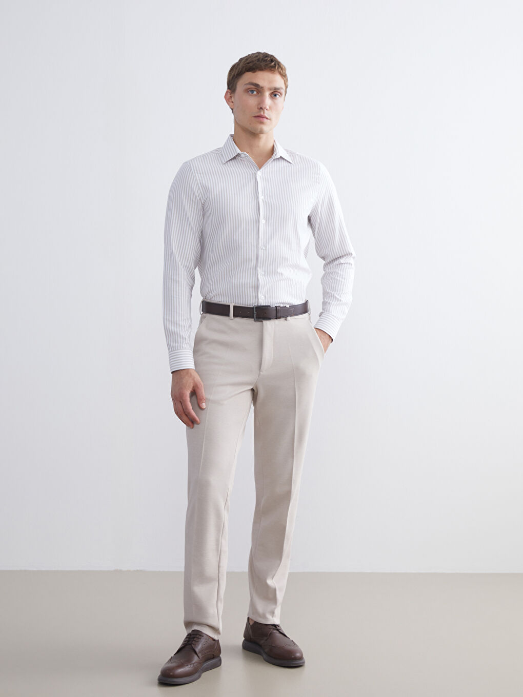 Bej Slim Fit Erkek Pantolon