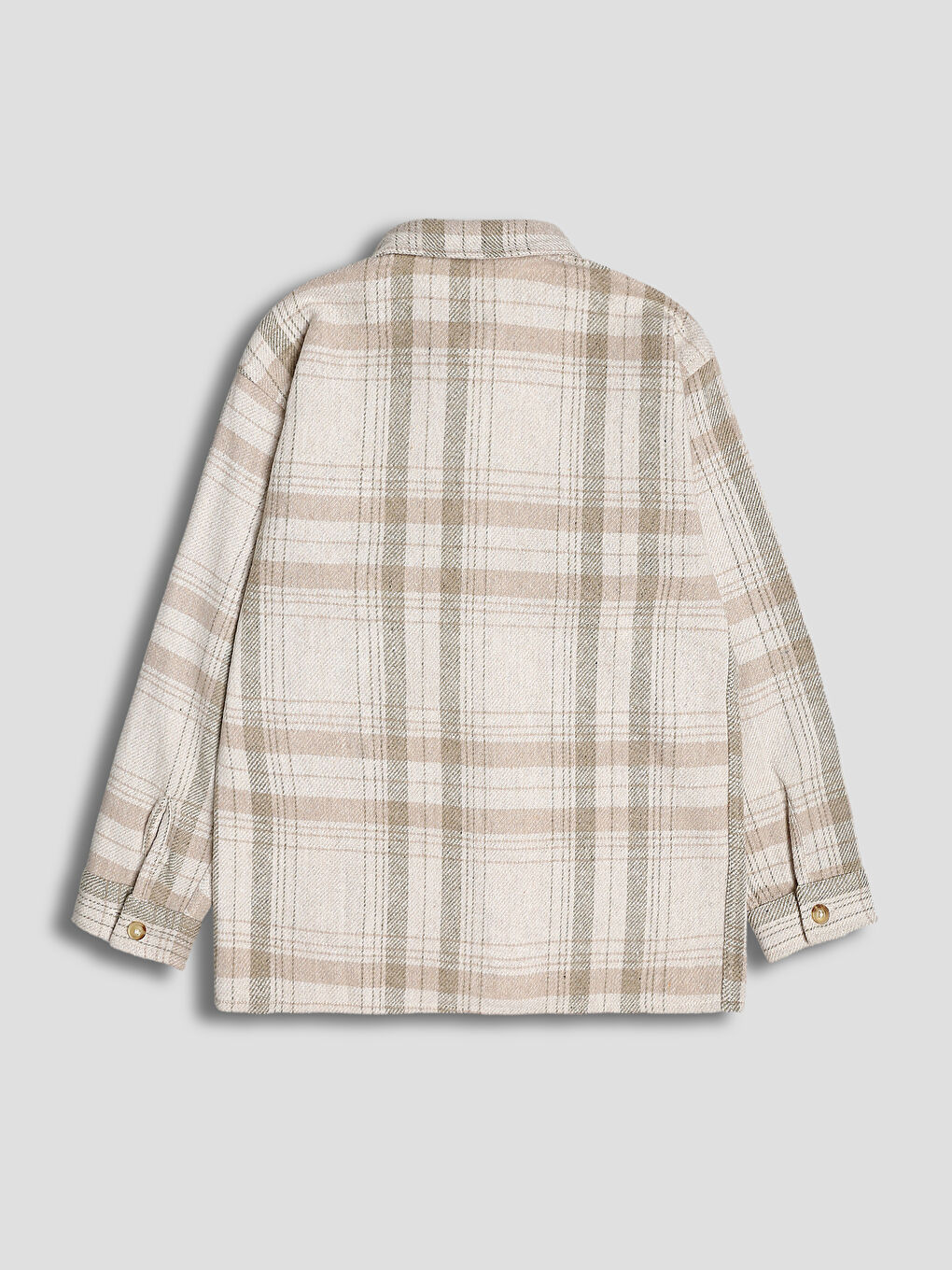 قميص للأولاد بنقشة المربعات بأكمام طويلة-1