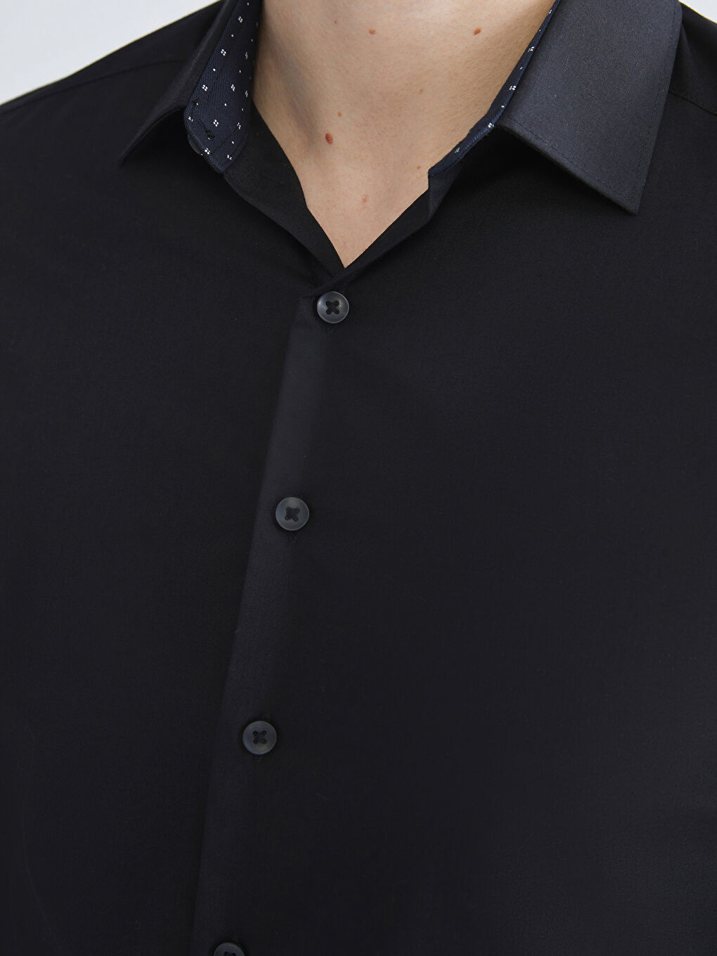 Slim Fit Long Sleeve Poplin Men's Shirt-2
