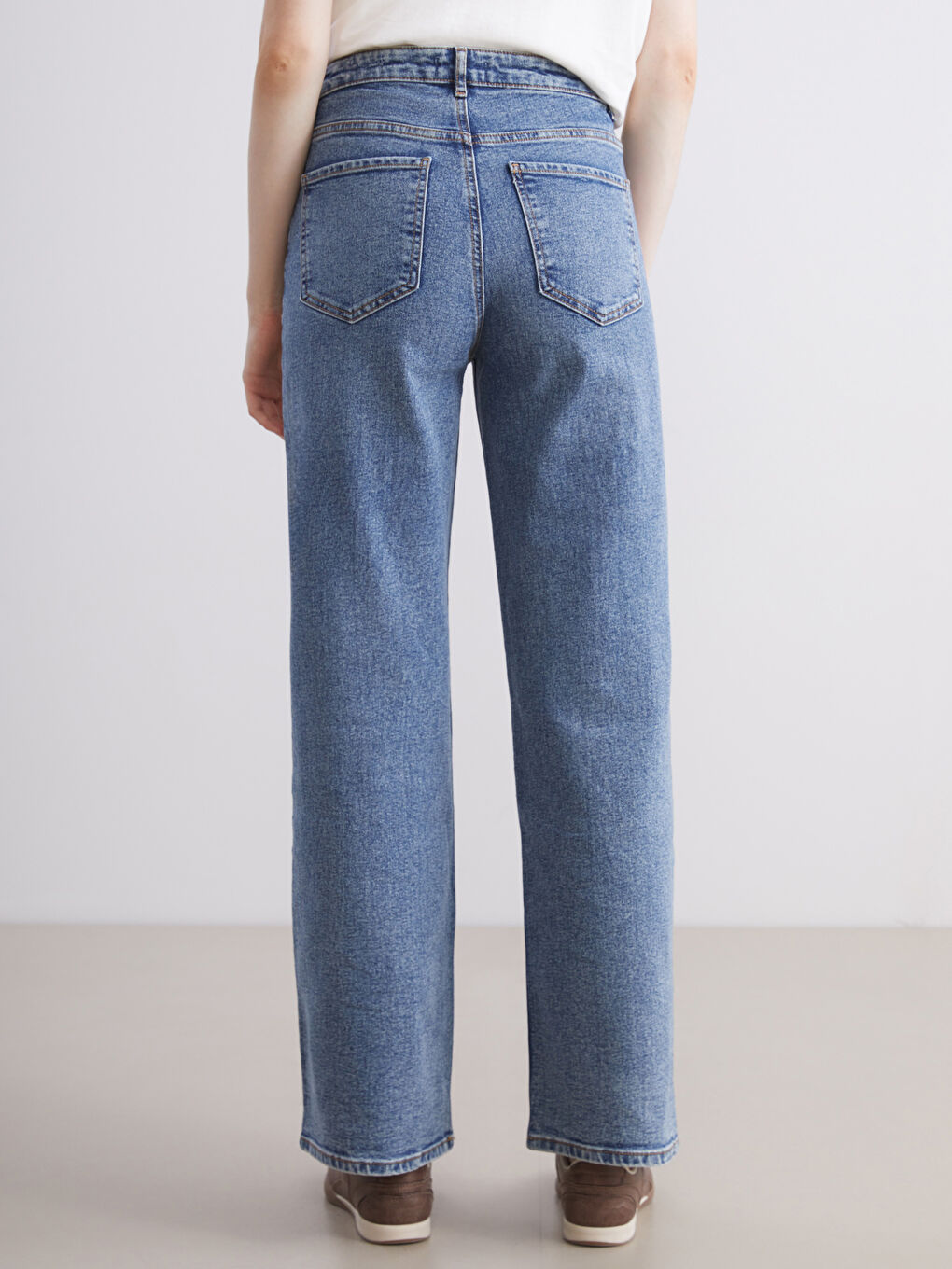 İndigo Wideleg Kadın Jean Pantolon-3