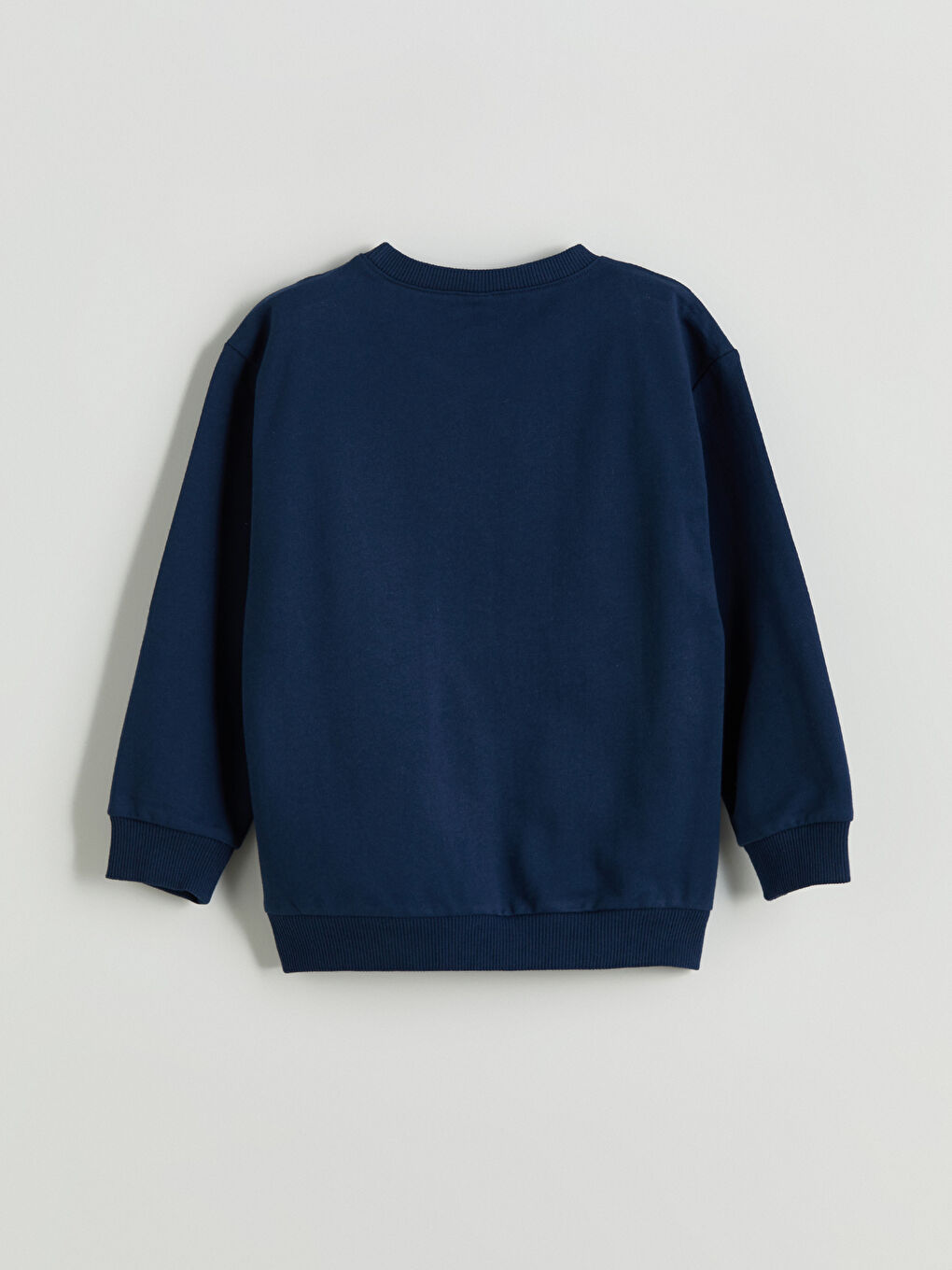 Lacivert Bisiklet Yaka Baskılı Erkek Çocuk Sweatshirt-1