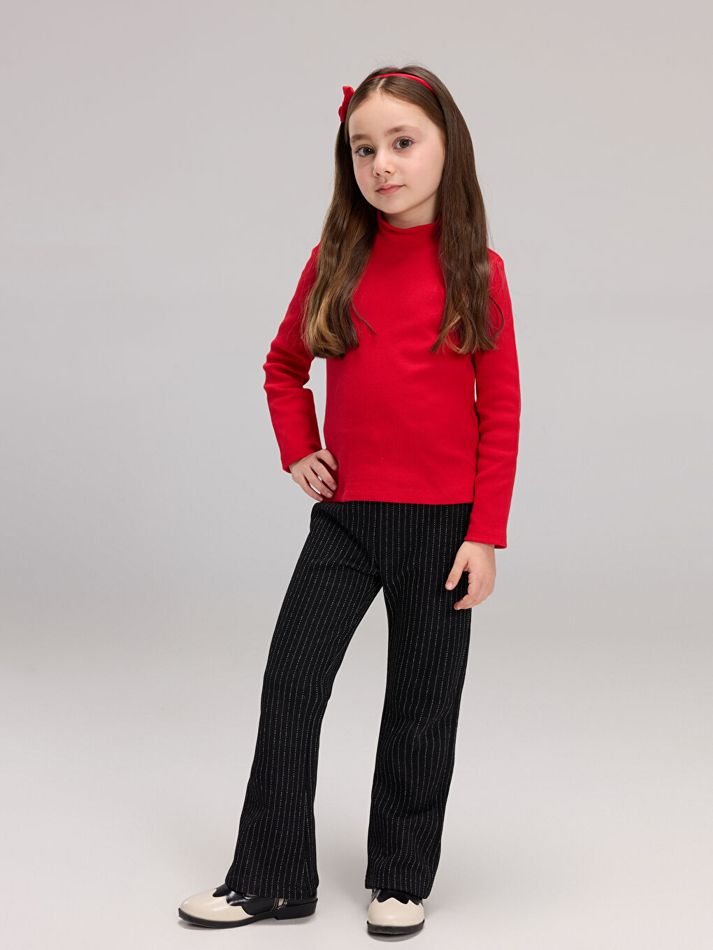 Stand Collar Girls T-Shirt-1