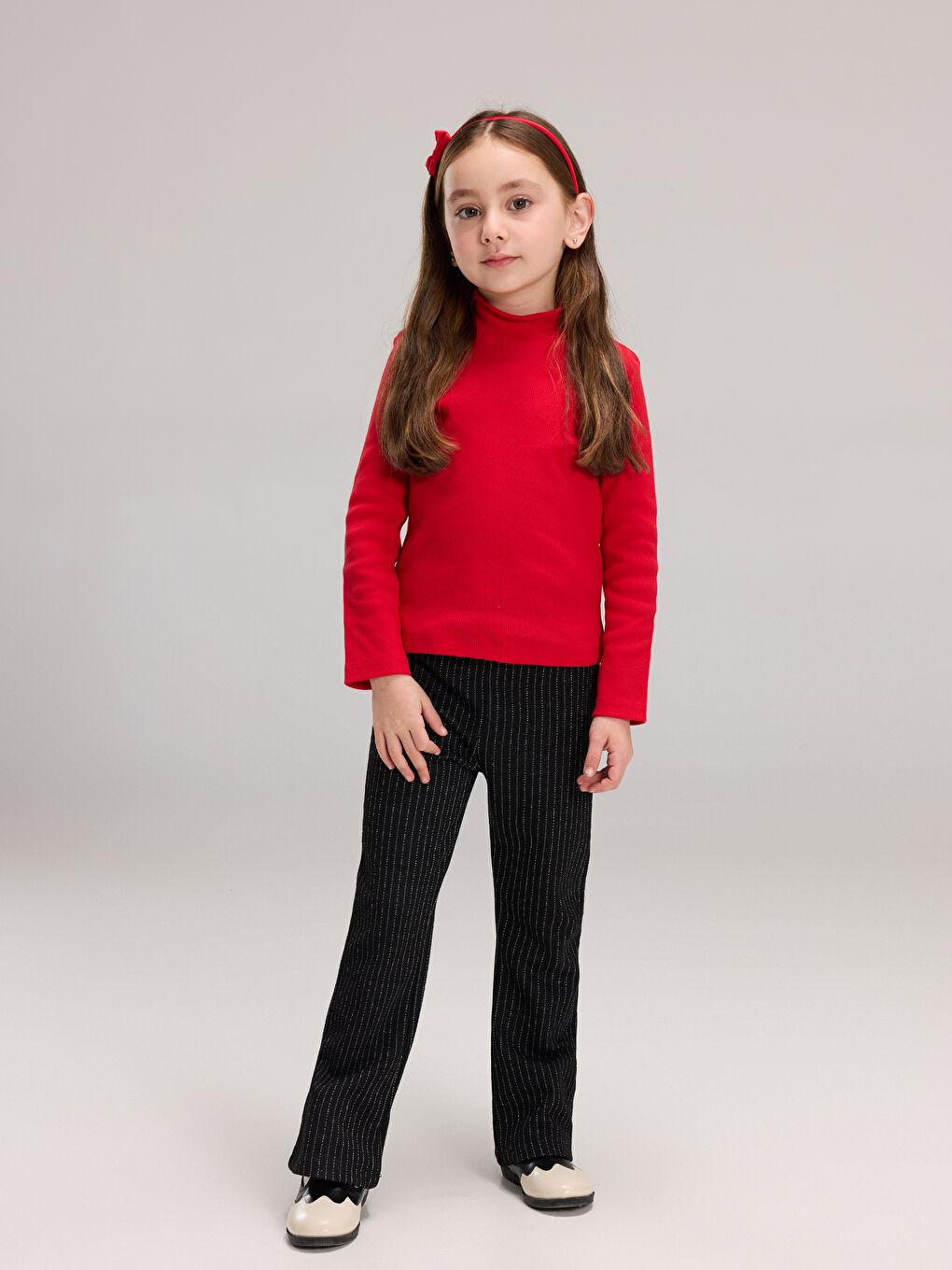 Stand Collar Girls T-Shirt-2