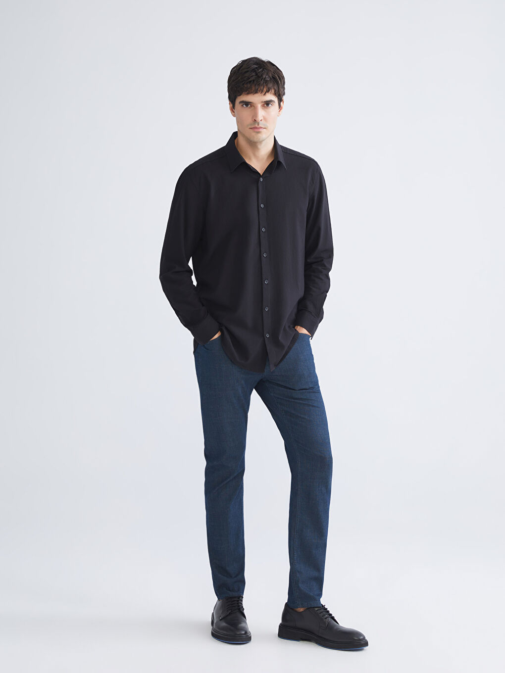 Slim Fit Long Sleeve Men's Shirt-1