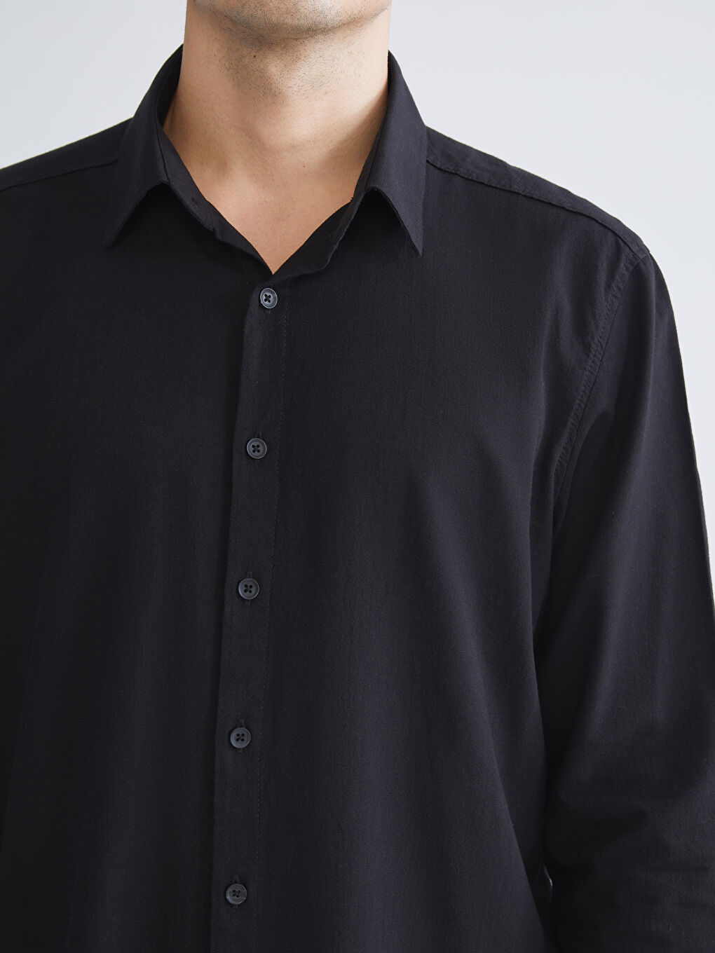 Slim Fit Long Sleeve Men's Shirt-2