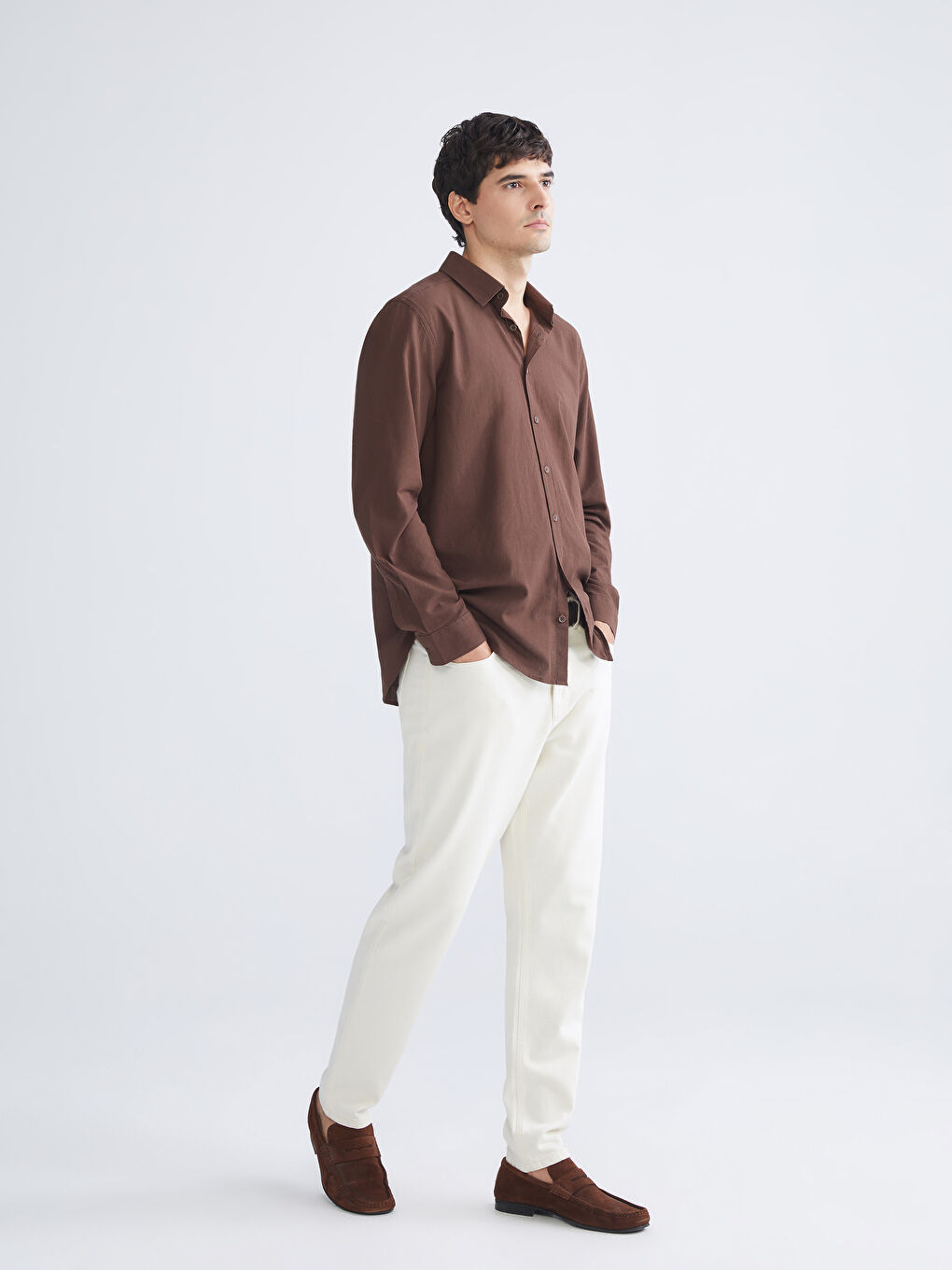 Slim Fit Long Sleeve Men's Shirt-1
