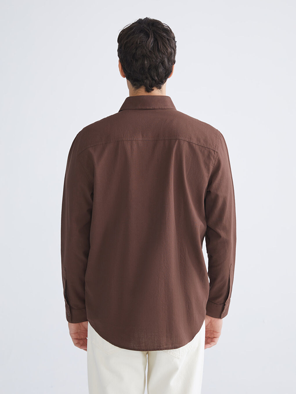 Slim Fit Long Sleeve Men's Shirt-3