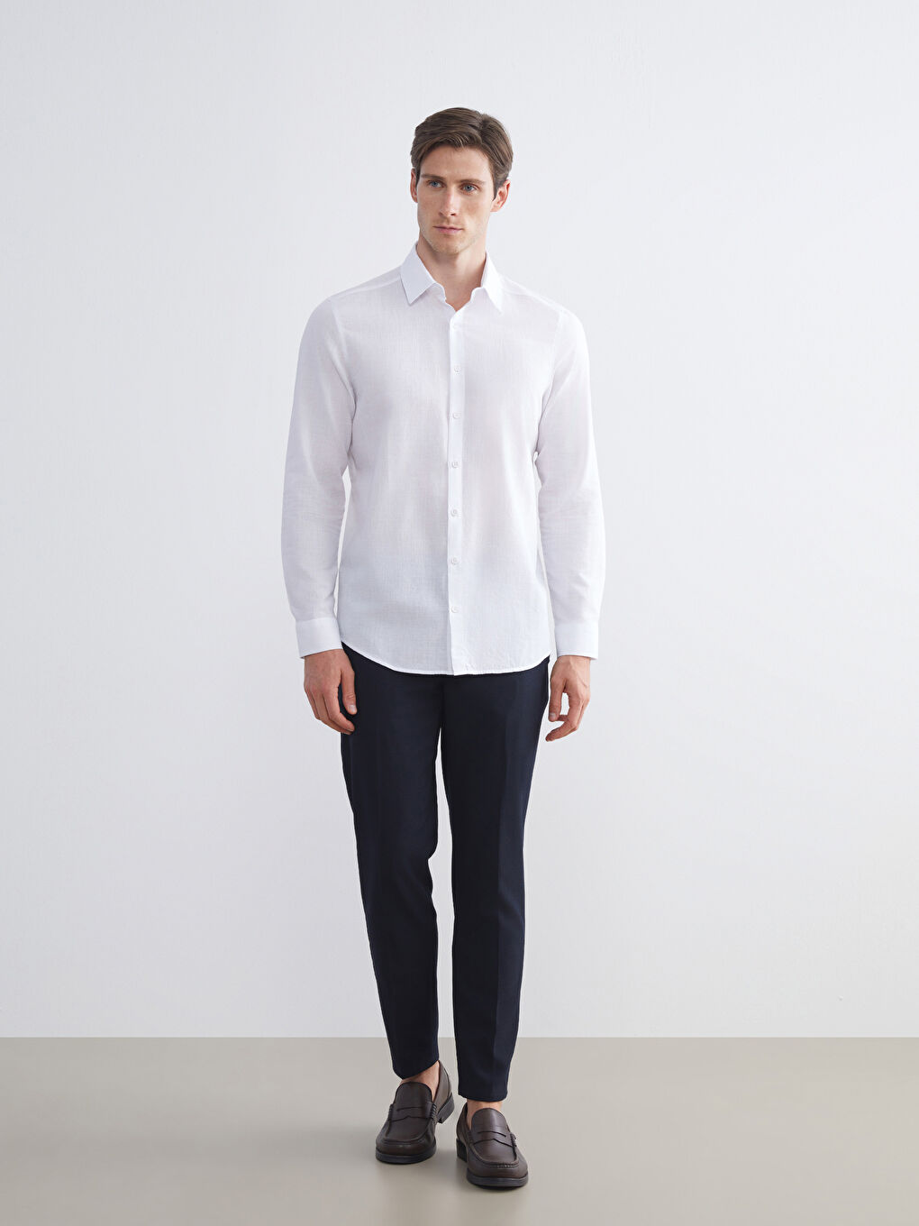 Slim Fit Long Sleeve Men's Shirt-1