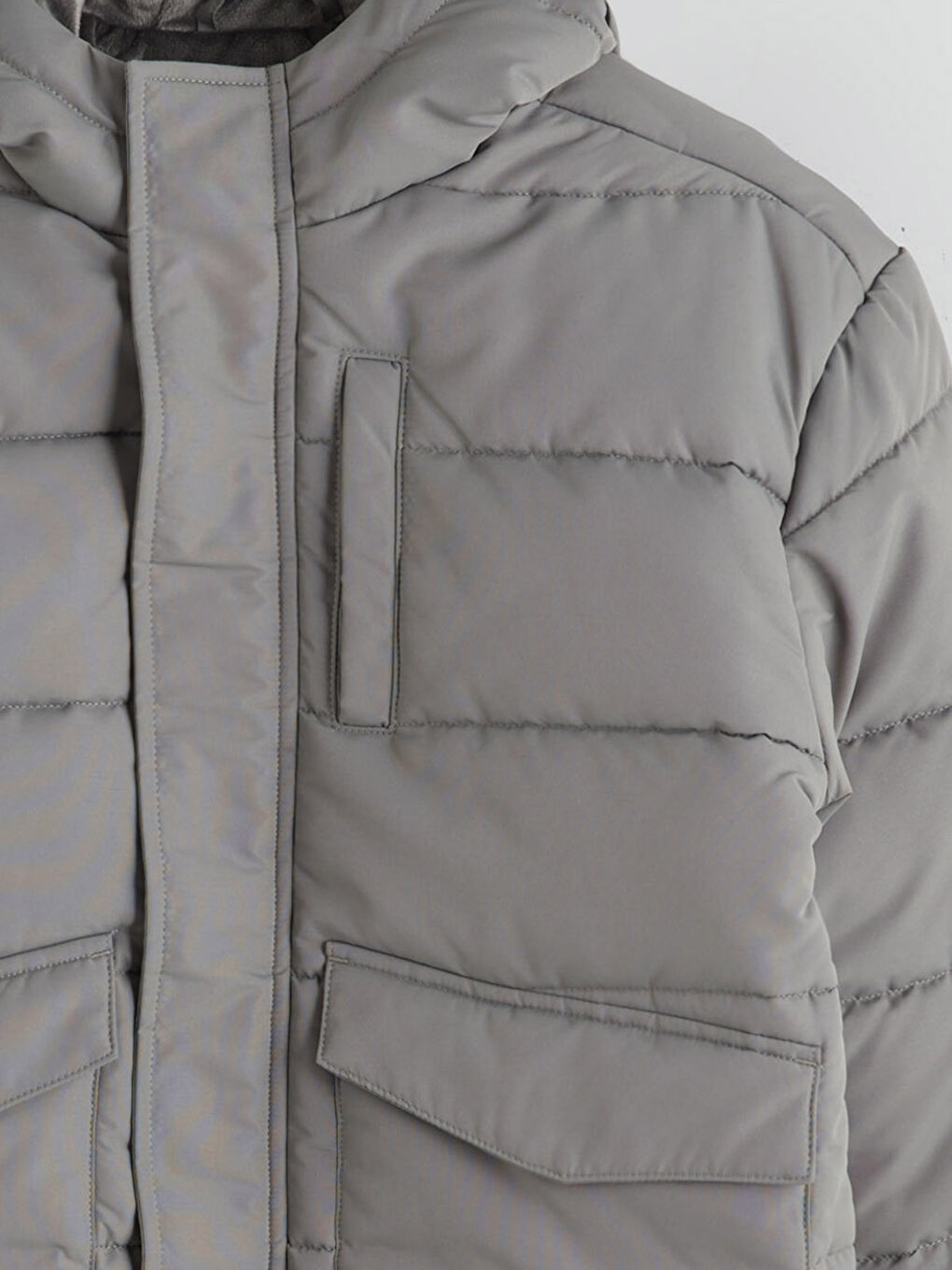 Haki Kapüşonlu Erkek Çocuk Şişme Mont-2