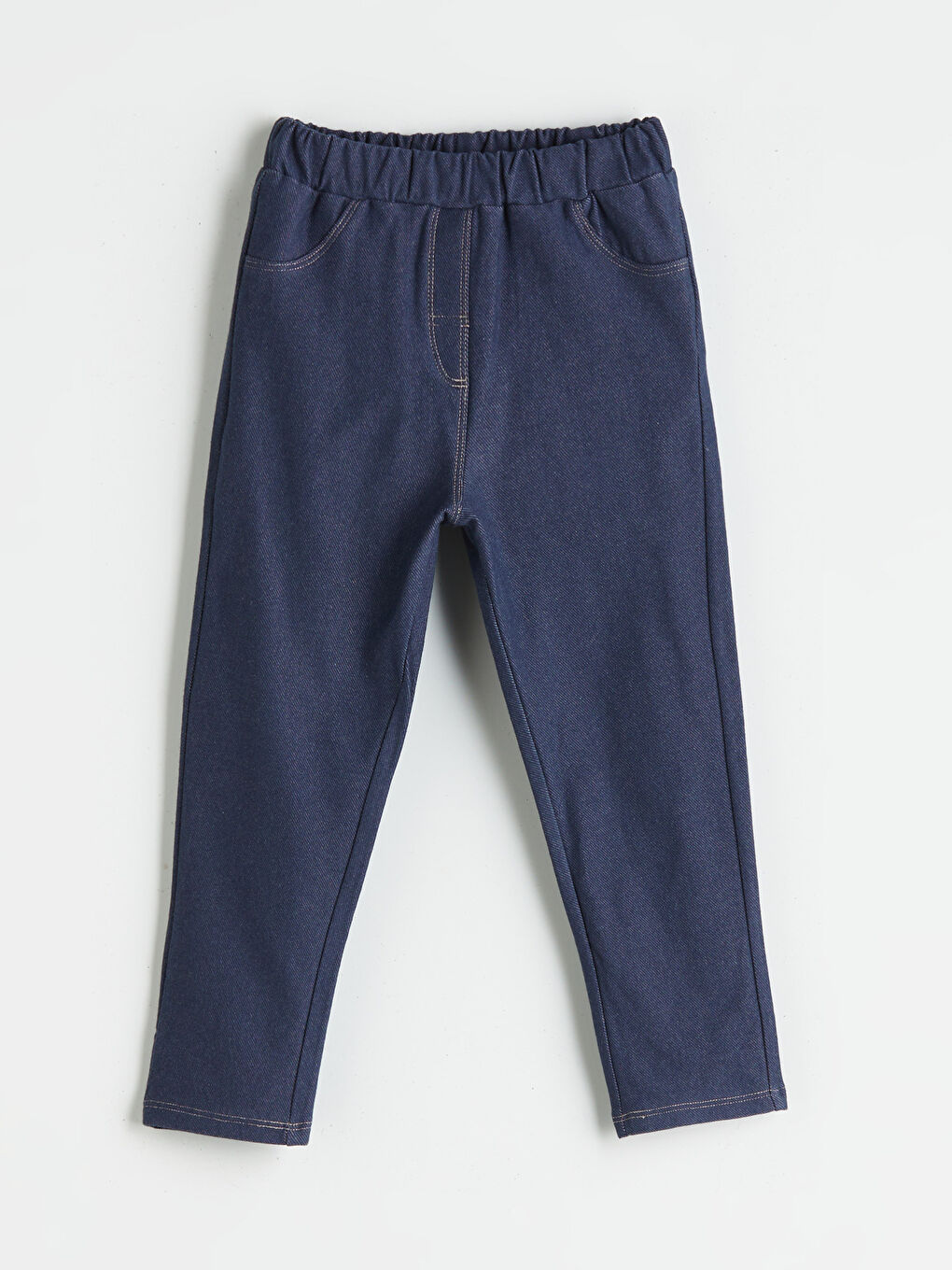 Elastic Waist Denim Look Girl Leggings