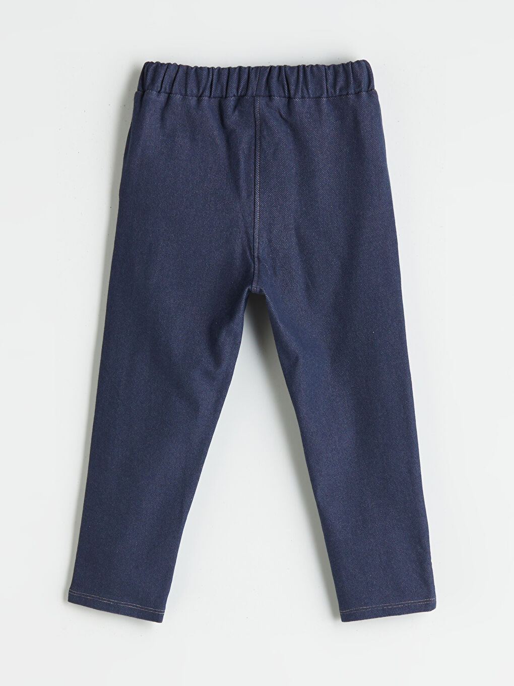 Elastic Waist Denim Look Girl Leggings-1