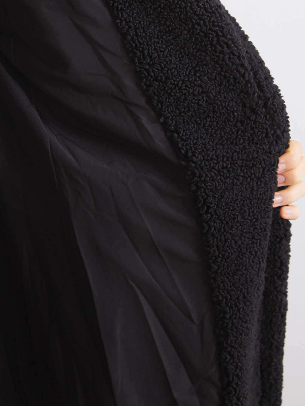 Jacket Lapel Collar Long Sleeve Plush Women's Coat-3