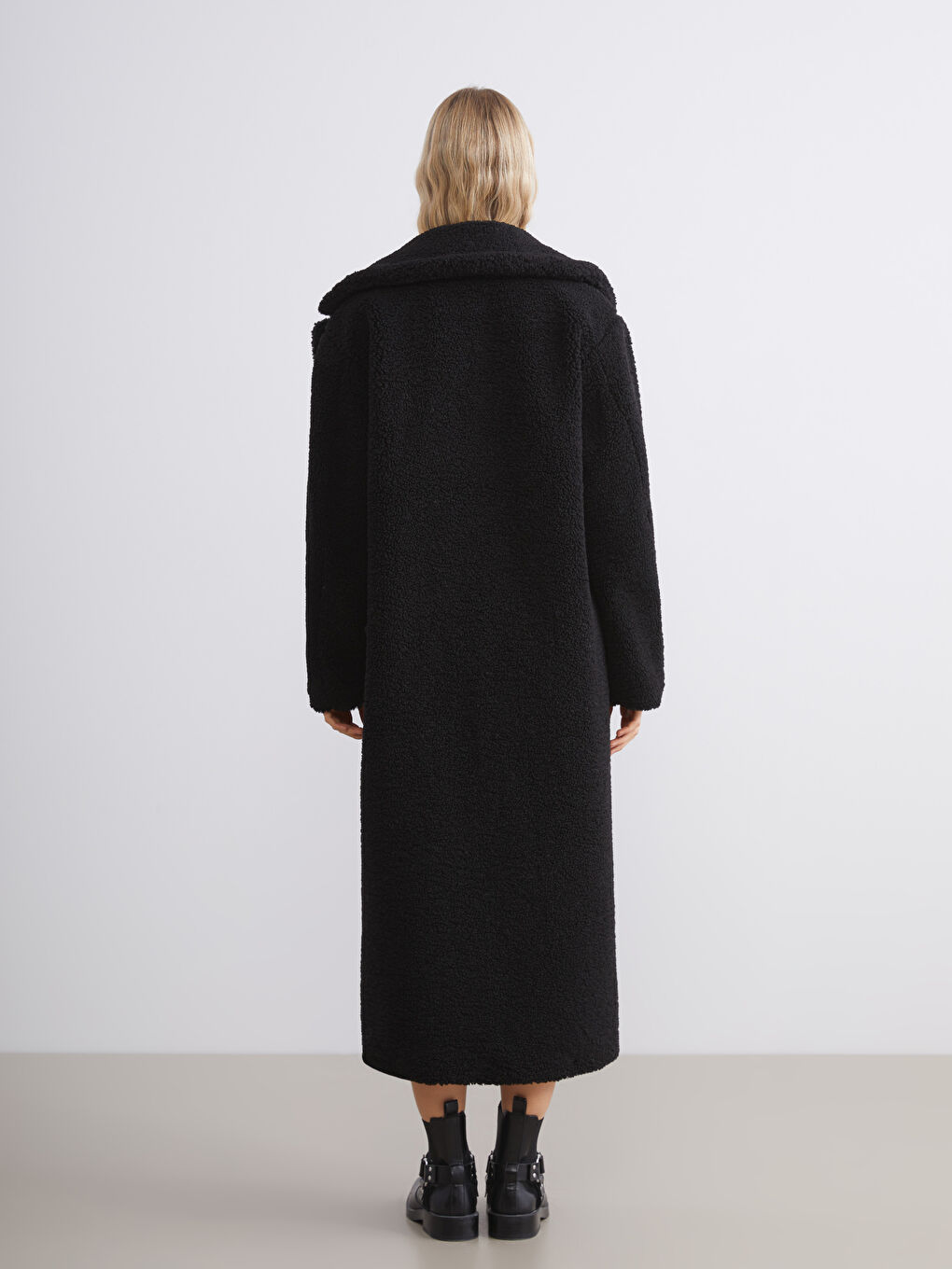 Jacket Lapel Collar Long Sleeve Plush Women's Coat-4