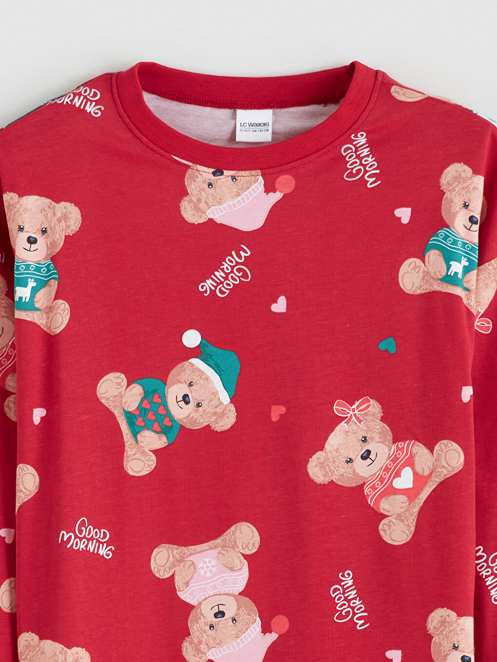 Pyjama-Set für Mädchen mit Weihnachtsmotiv und Rundhalsausschnitt-2