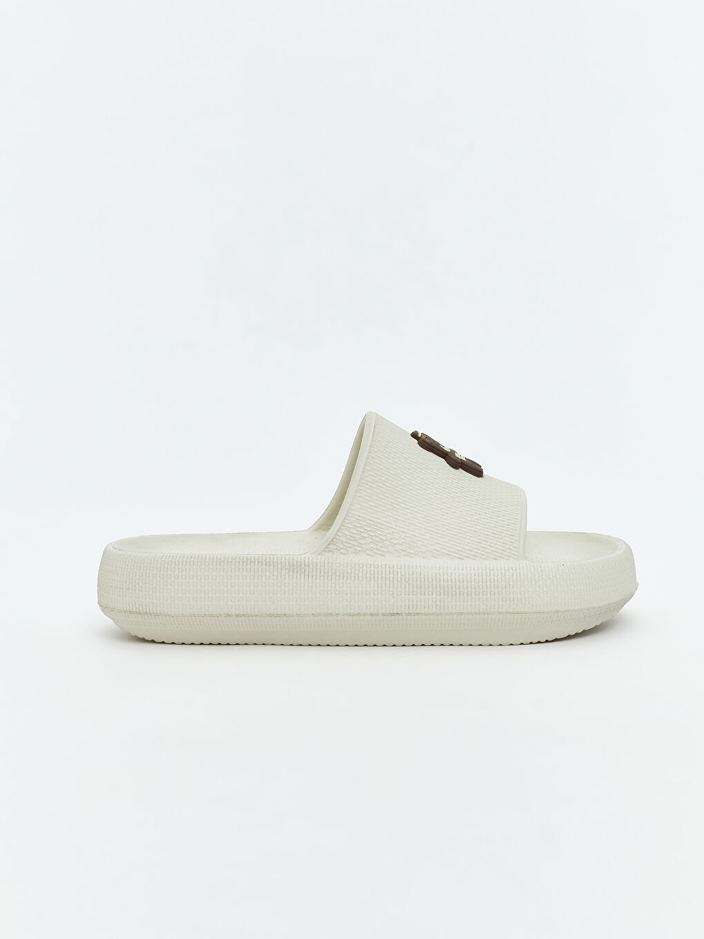 Bej Ayı Baskılı Tek Bantlı Kadın Terlik-1