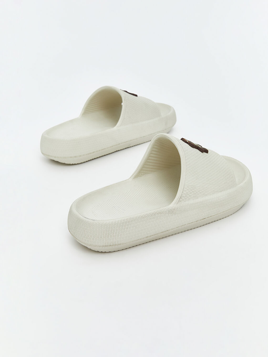 Bej Ayı Baskılı Tek Bantlı Kadın Terlik-4