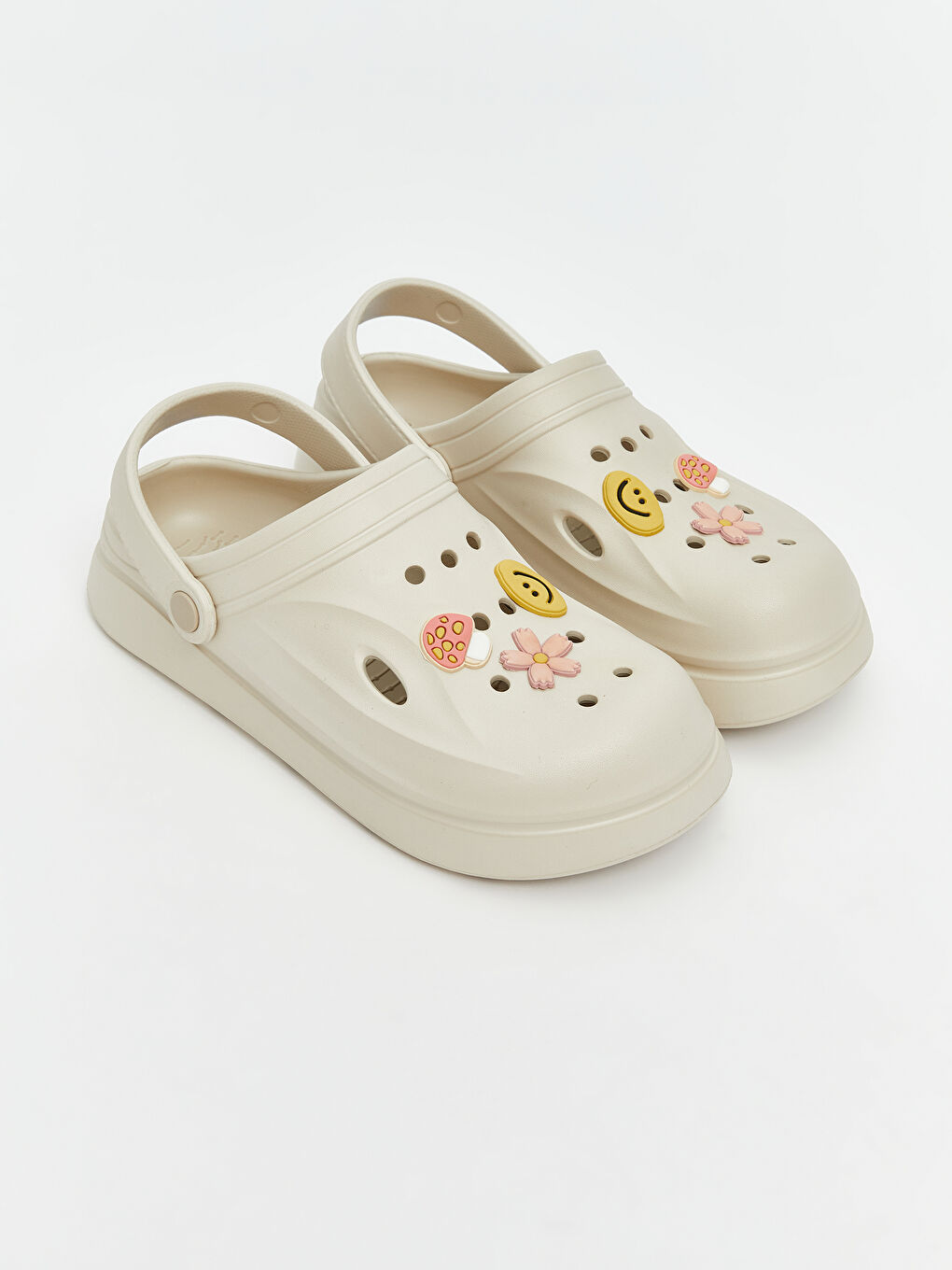 Ekru Baskılı Kadın Plaj Sandaleti