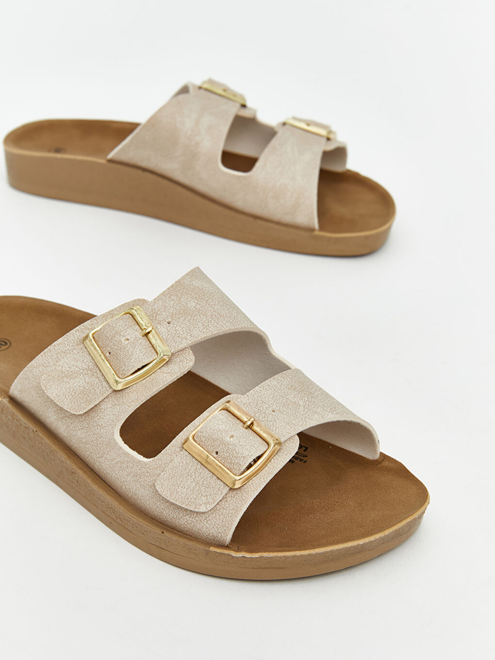 Bej Süet Görünümlü Kadın Terlik-2