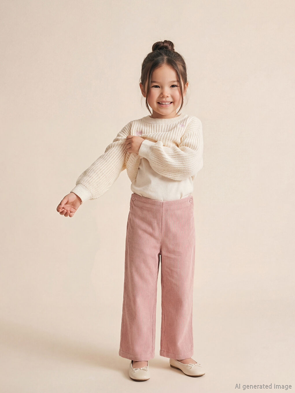 Wide Leg Girls' Velvet Trousers