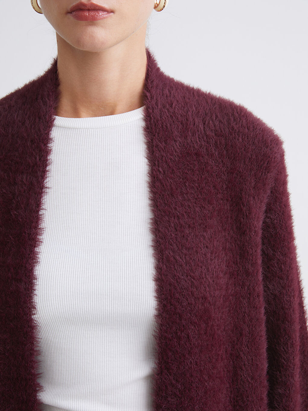 Кардиган из трикотажа с шалевым воротником для женщин-2