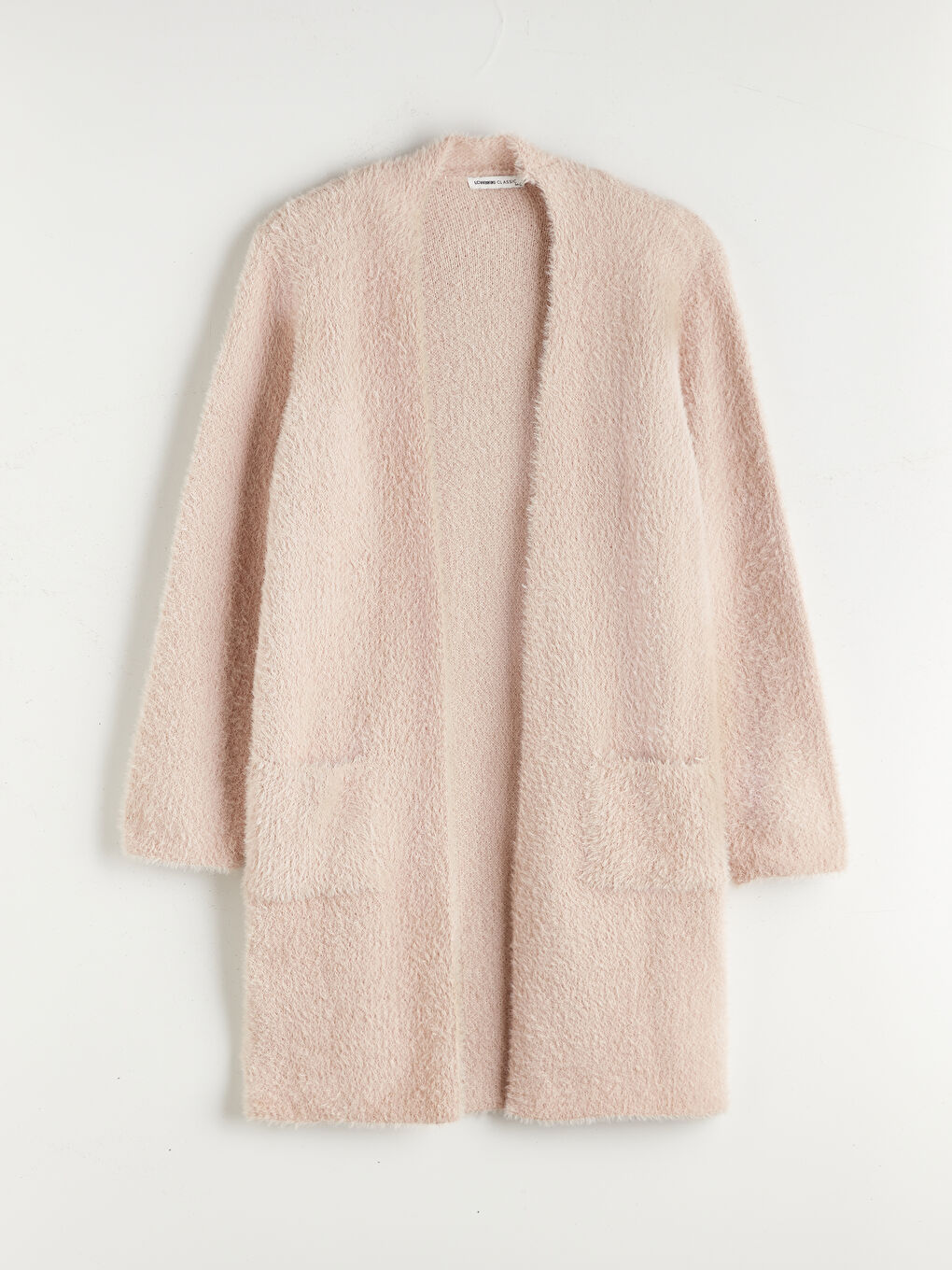 Pembe Şal Yaka Kadın Triko Hırka-4