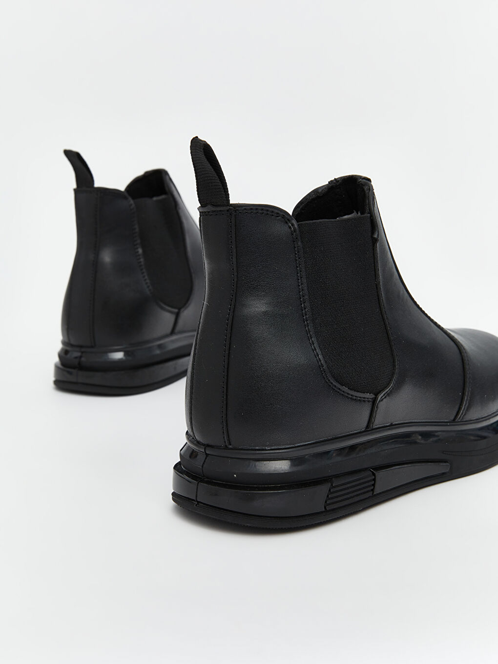 Siyah Deri Görünümlü Erkek Çizme-4