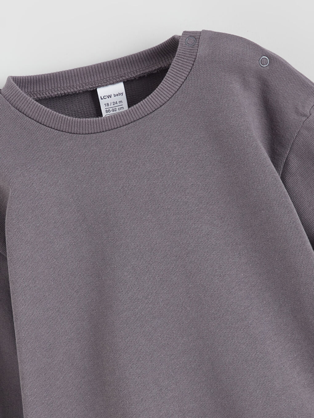 Gri Bisiklet Yaka Erkek Bebek Sweatshirt-3