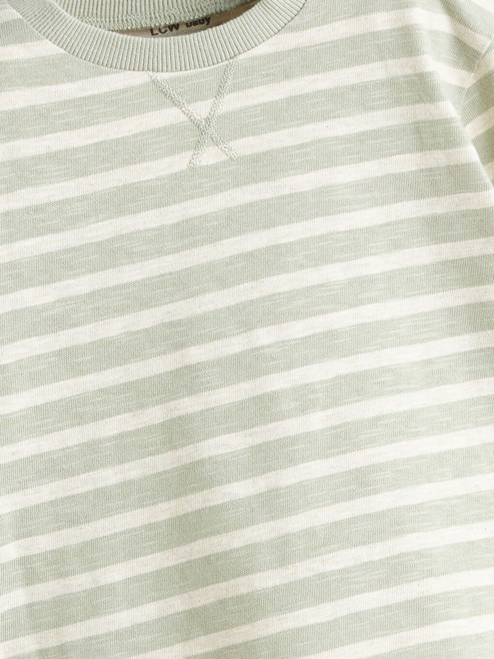 Yeşil Bisiklet Yaka Baskılı Uzun Kollu Erkek Bebek Tişört-2