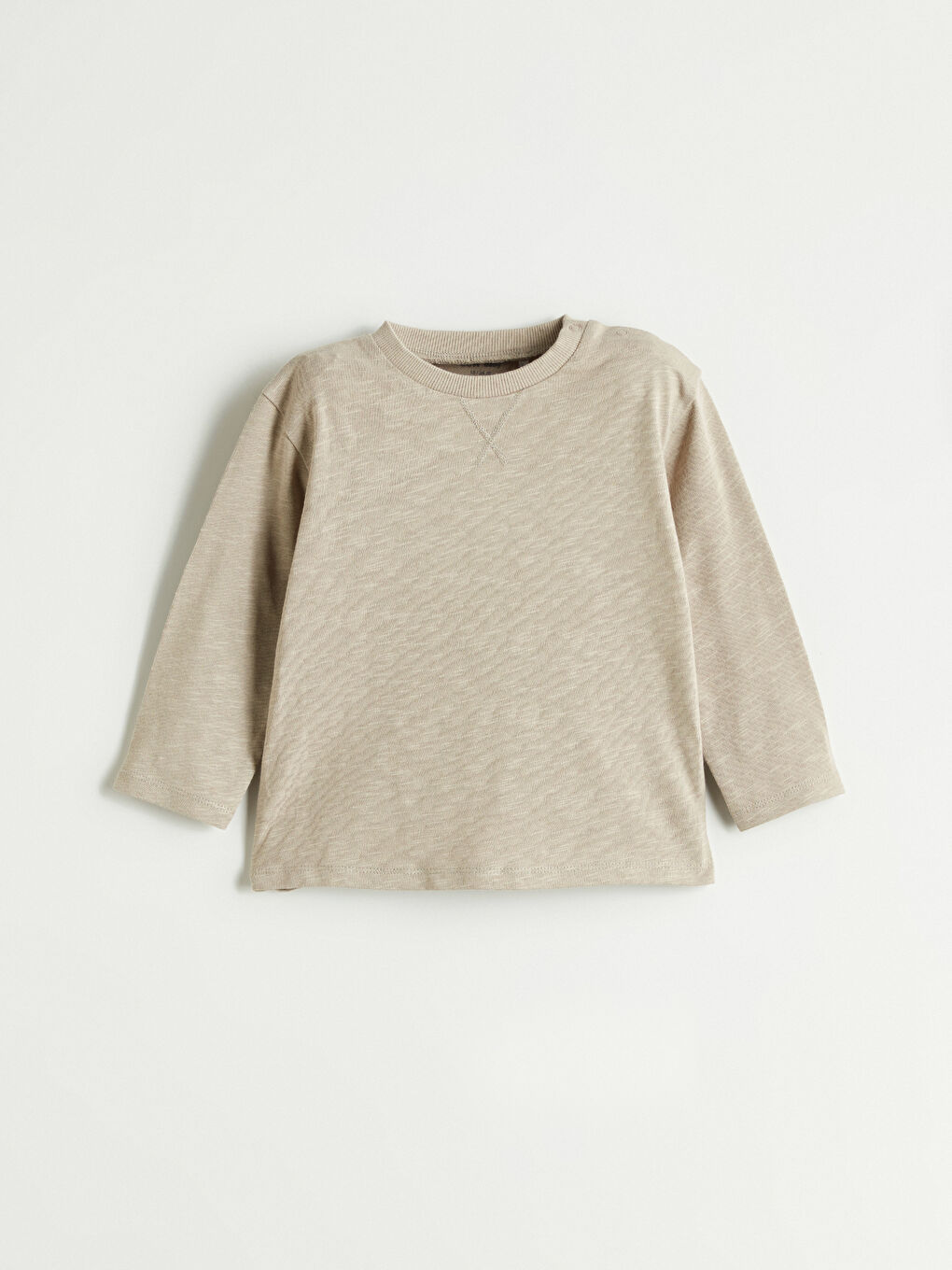 Kahverengi Bisiklet Yaka Baskılı Uzun Kollu Erkek Bebek Tişört