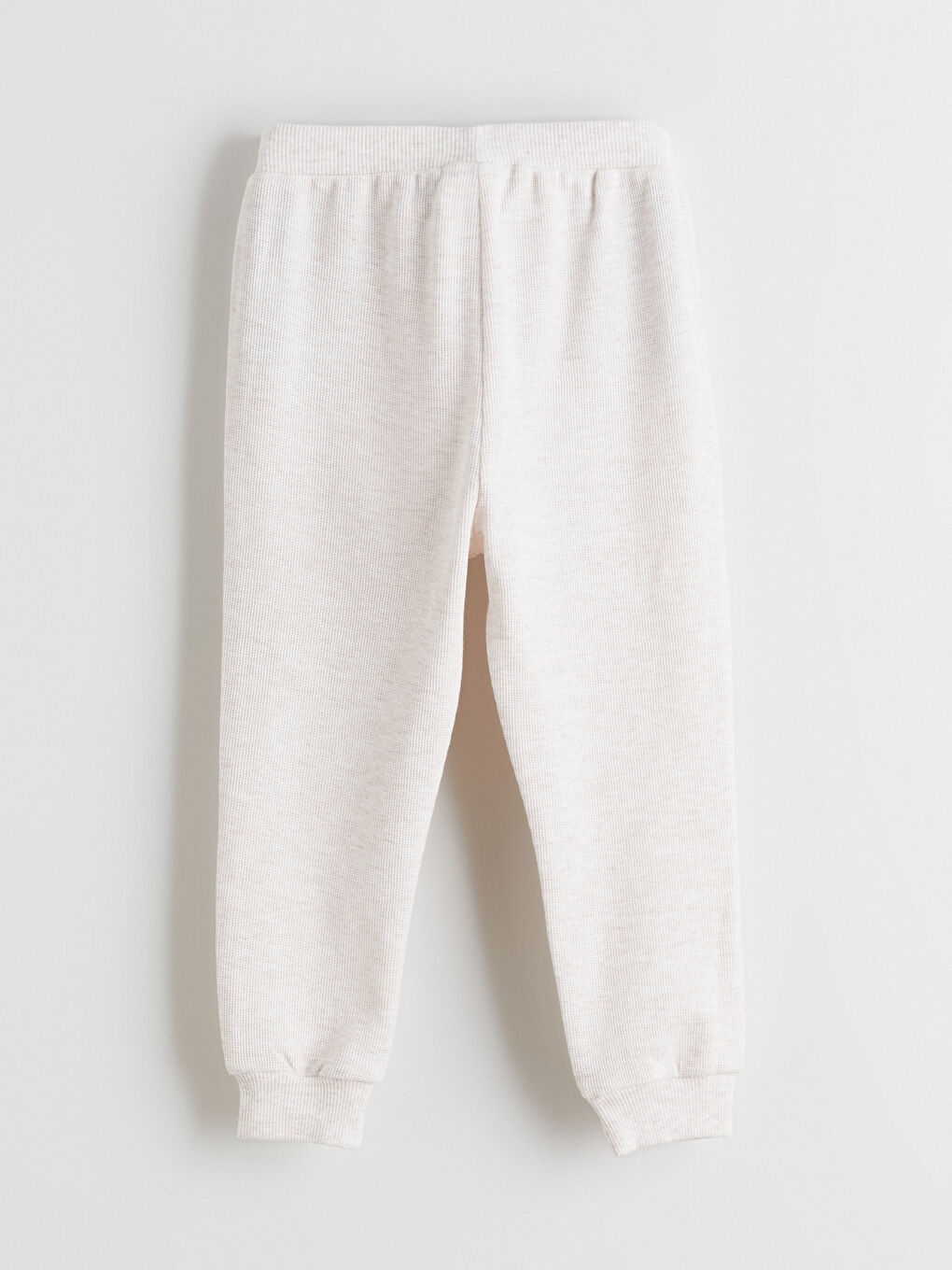 Bej Beli Lastikli Basic Erkek Bebek Jogger Eşofman Altı-1