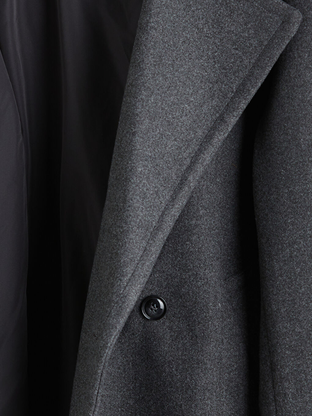 Antrasit Kruvaze Yaka Erkek Kaşe Kaban-11