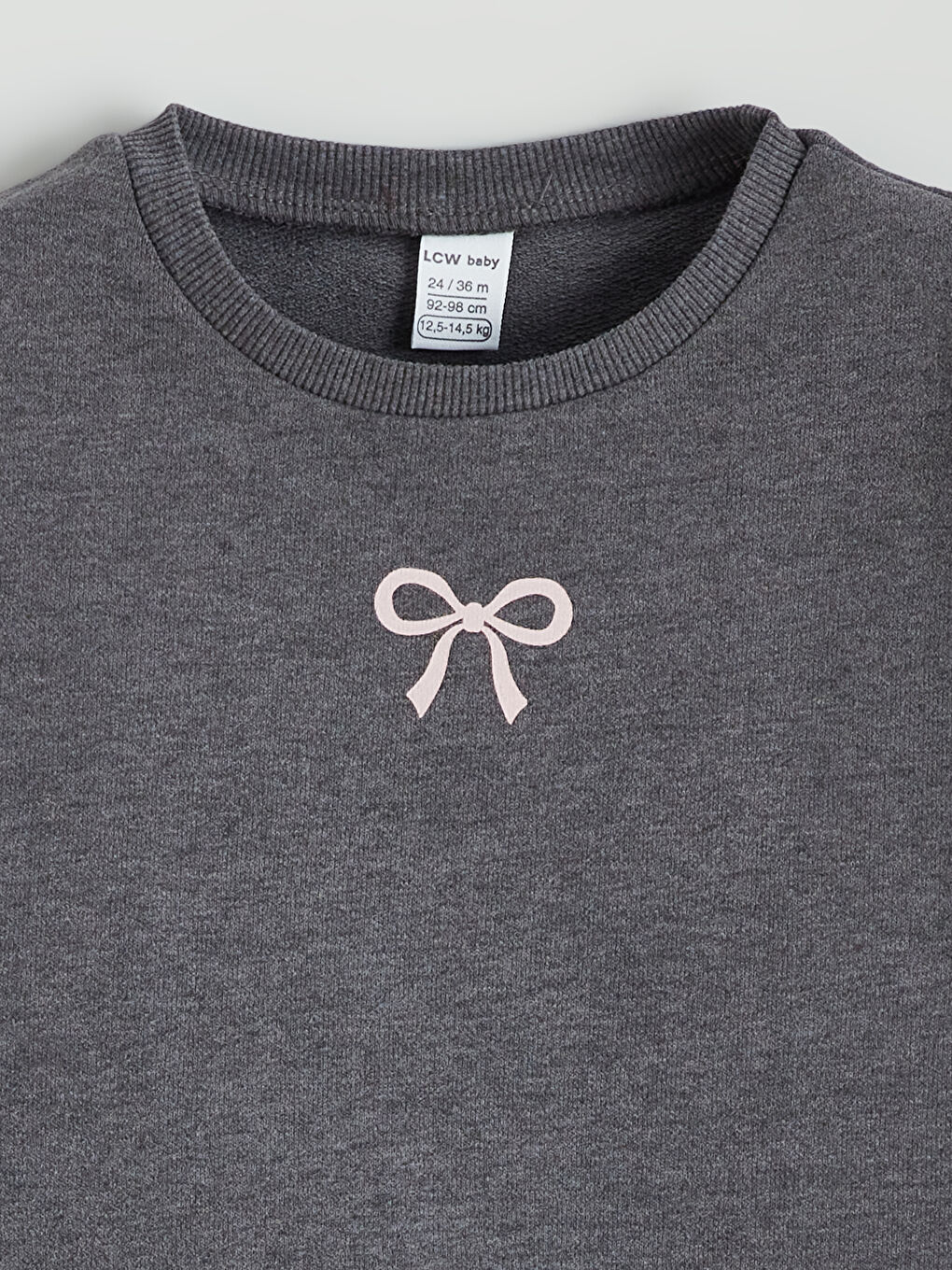 Antrasit Bisiklet Yaka Kız Bebek Sweatshirt-1