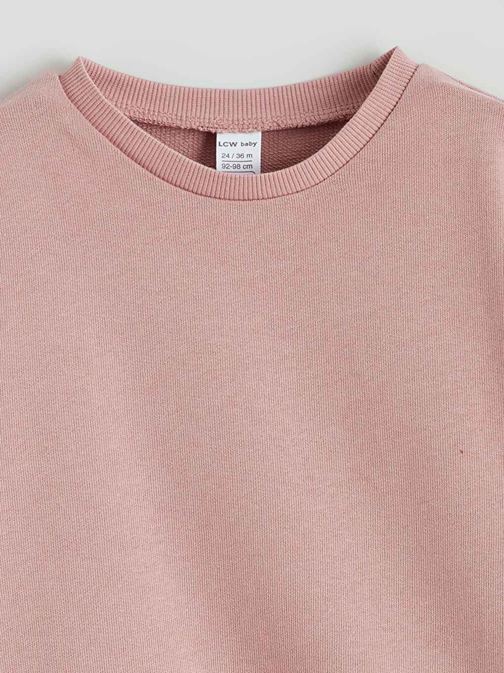 Pembe Bisiklet Yaka Kız Bebek Sweatshirt-1