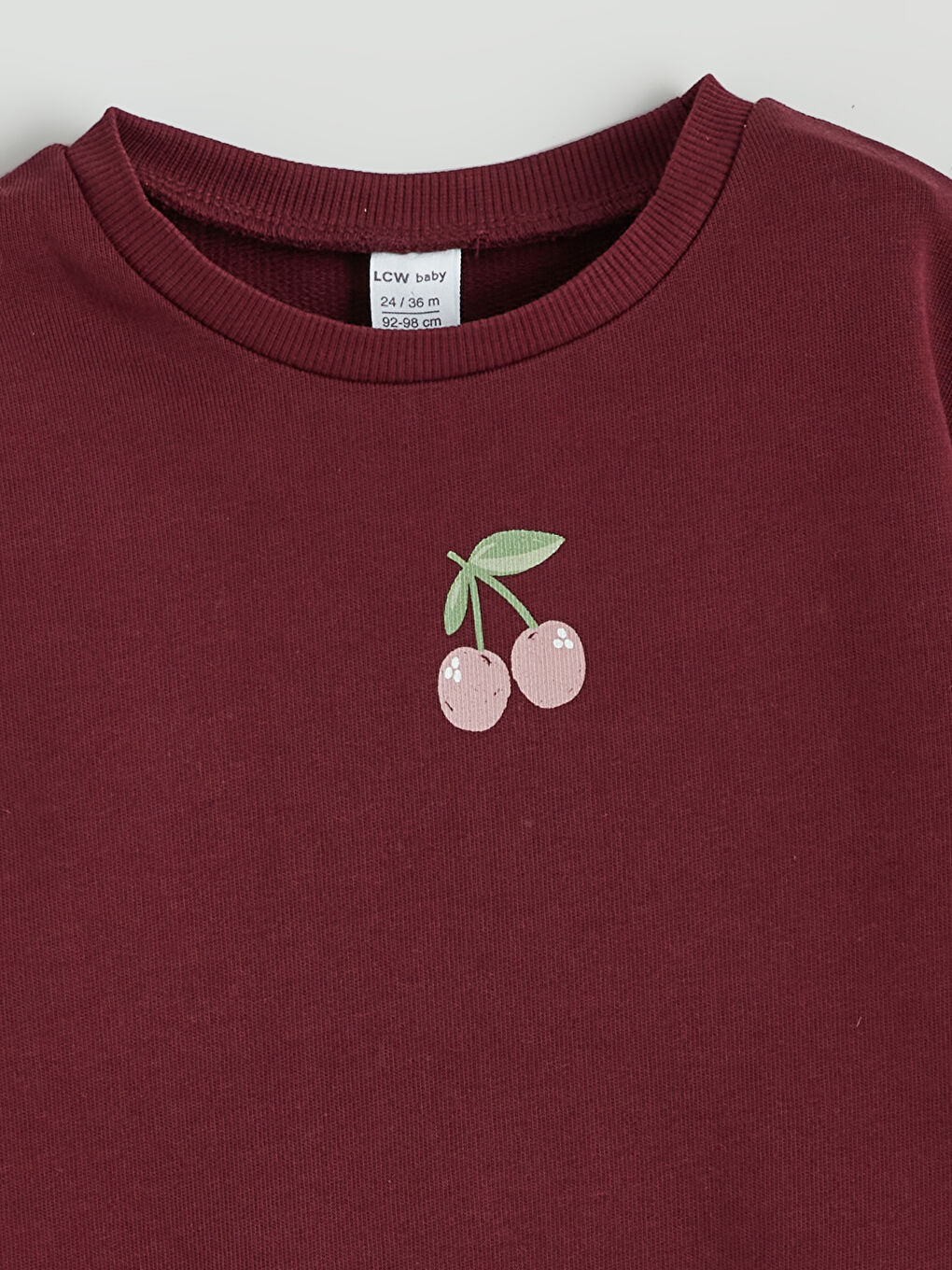 Bordo Bisiklet Yaka Kız Bebek Sweatshirt-2